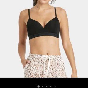 NEW Auden Wirefree Push-Up Bra Padded Adjustable Solid Black Size 32C NEW